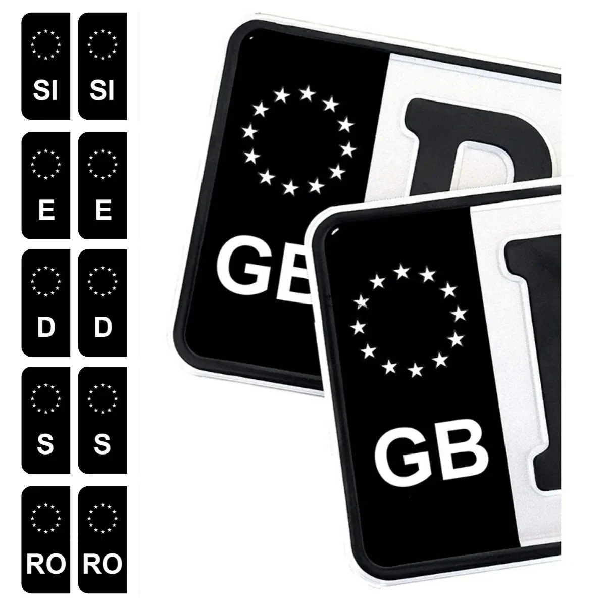 EU Car Stickers Vinyl for Car Motorcycle, Waterproof UV Resistant Number Plate Decals Safety Tested