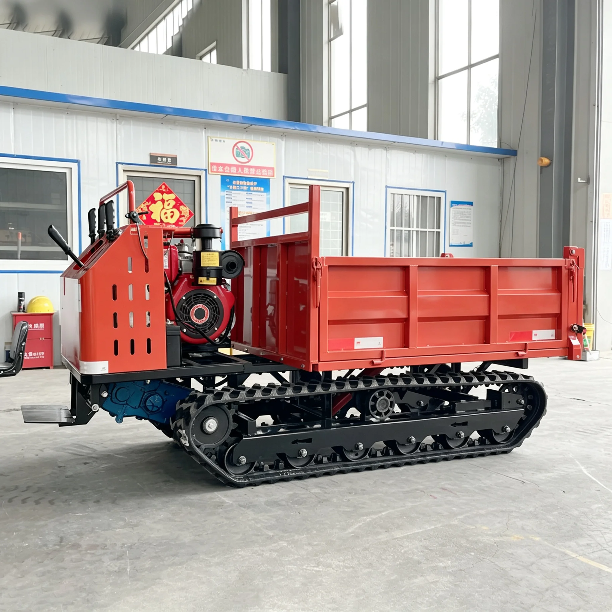 Customized Powerful 2 Ton Crawler Transporter Tracked Dumper Self Dumping Hydraulic Unloading Heavy Duty Construction Use