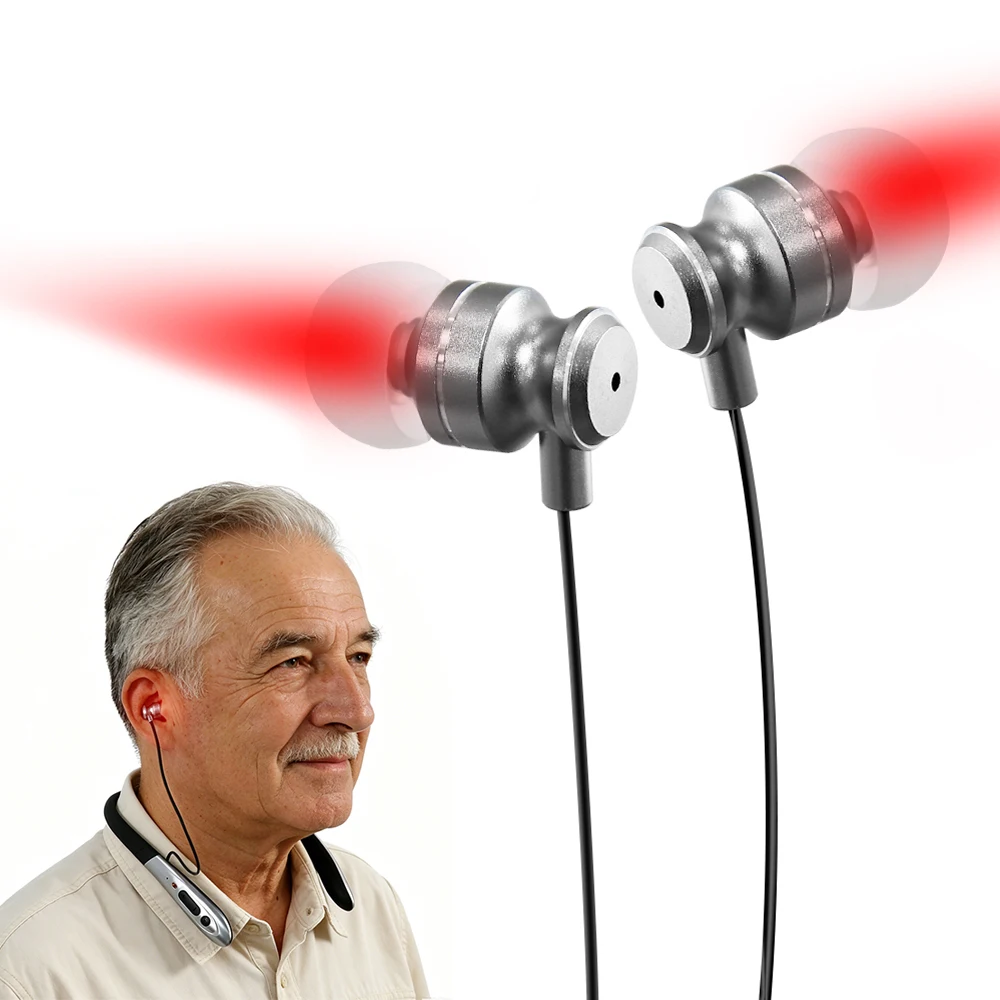 650nm Red Light Tinnitus Earplug LLLT Irradiation Earplugs Otitis Media Deafness Nose Rhinitis Sinusitis Relief Ear Nose Care