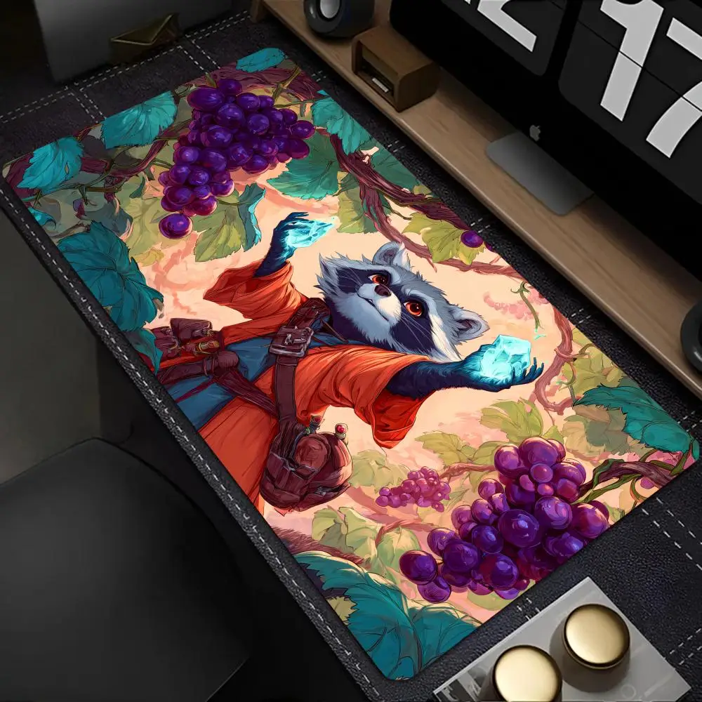 Fantasy Raccoon Adventurer Mouse Pad Large Computer Office Game Table Mats Rubber Anti-slip XXL Mouse Mat HDP Long Desk Pads