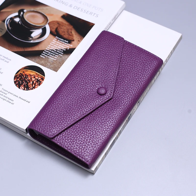 Fashion Leather Women Long Wallets New Design Functional Card Holder Clutches Zipper Phone Coin Pocket Cowhide Female Purse