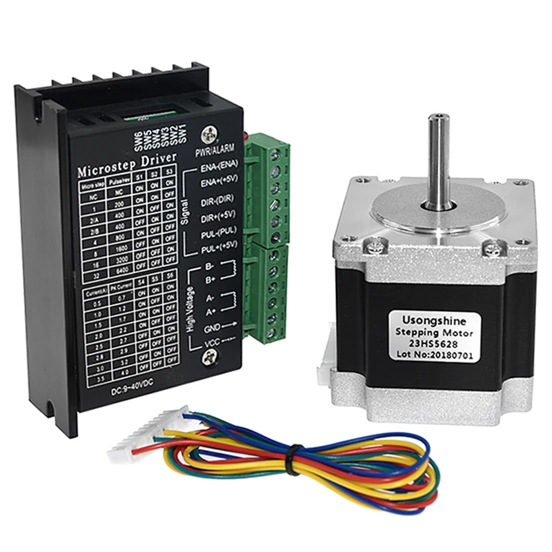 Шаговый двигатель Nema 23 23HS5628, 57 моторов, 8,0 А, С TB6600, драйвер шагового двигателя NEMA17 23, запчасти для ЧПУ и 3D принтера (мм)