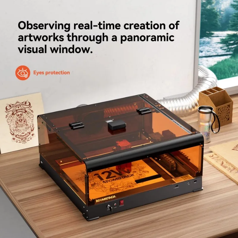 ATOMSTACK B3  Case Housing Protective Box Enclosure With C amera LED Light Acrylic Cover For A6 Pro/A12 X12 Pro/A24 X24 Pro