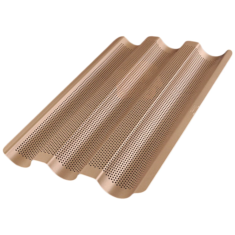 

French Bread Pan 3Slot Mould Tray Nonstick Stainless Steel French Bread Baking Pan Thickened Bakery Home Restaurant Kitchen