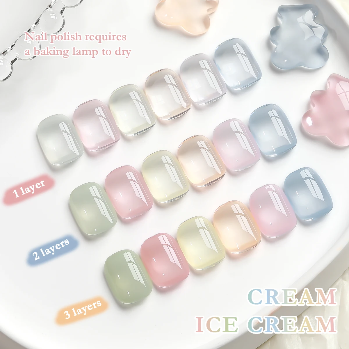 كريم XEIJAYI الشفاف 6 قطع/مجموعة - ضروري للأظافر الطبيعية المتدرجة! نسيج كريمي عالي التشبع