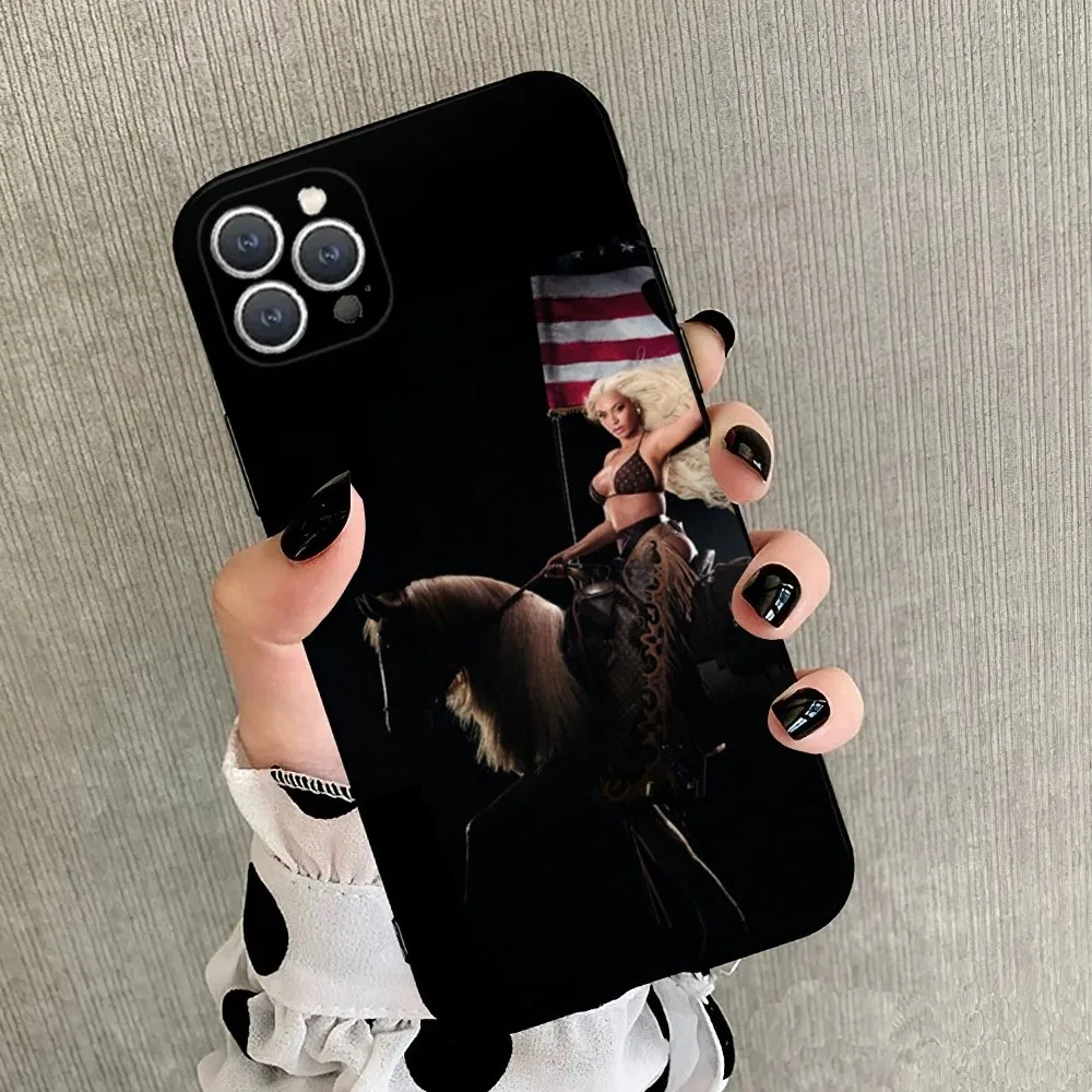 Beyonce Hot Singer Phone Case For iPhone 15,14,13,12,11,Plus,Pro Max,XS,X,XR,SE,Mini,8,7 Soft Silicone Black Cover