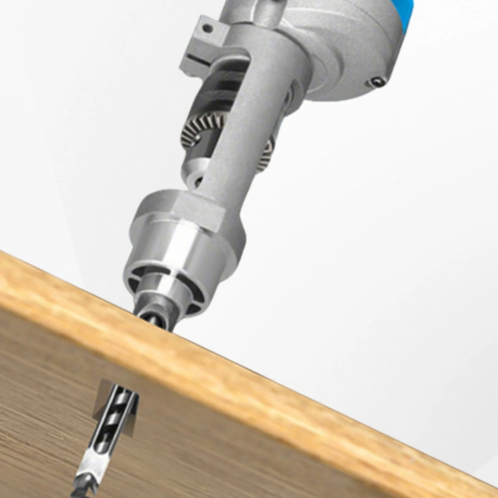 Square-Hole Drilling Attachment Easy to Use Woodworking Square-Hole Drill Jig Aluminum Alloy Mortise Drilling Guide Sturdy