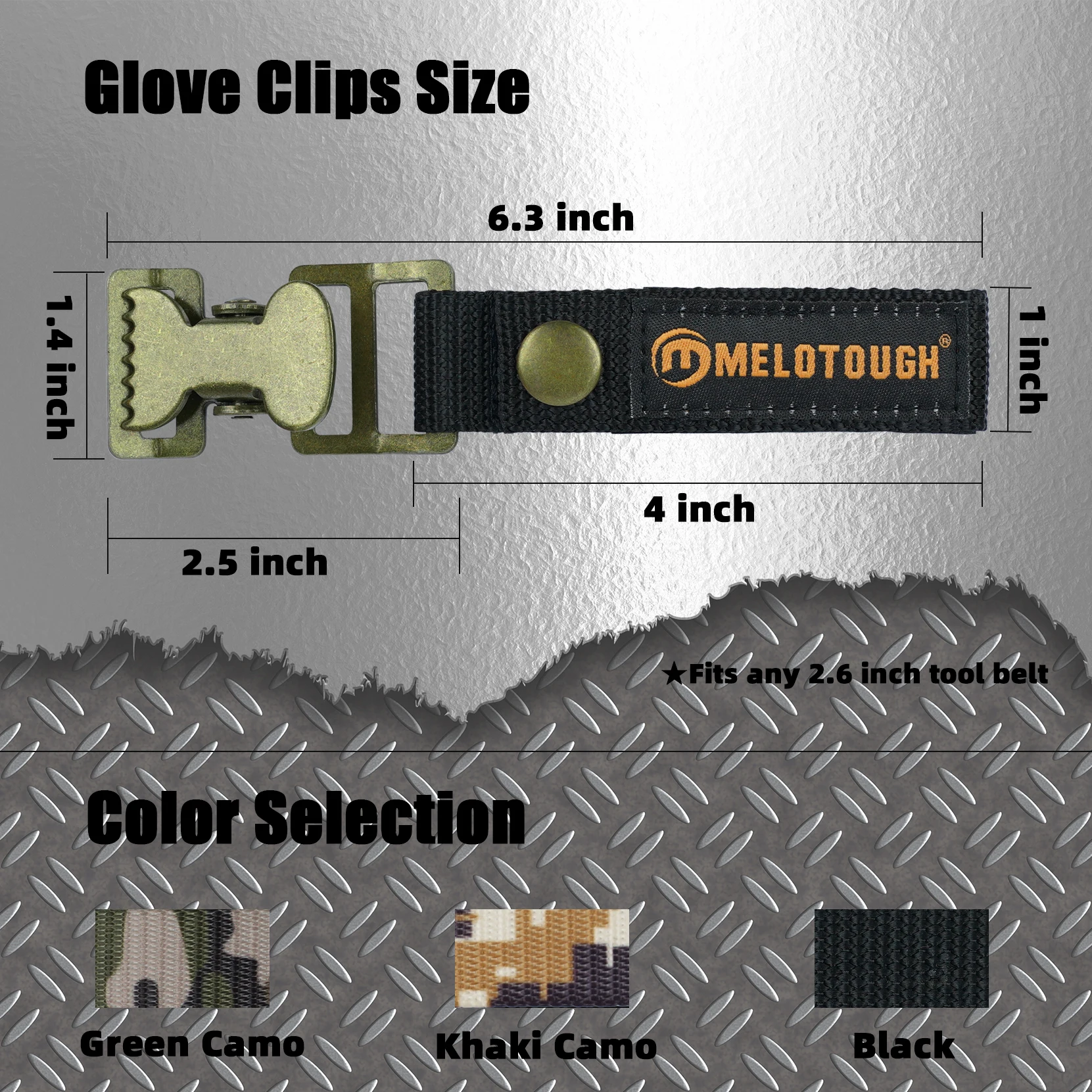 MELOTOUGH Glove Clip Tactical Glove Clips Work Glove Holders Strap with Alligator Clip for Tool Belt,Tool Bag,Tool Backpack