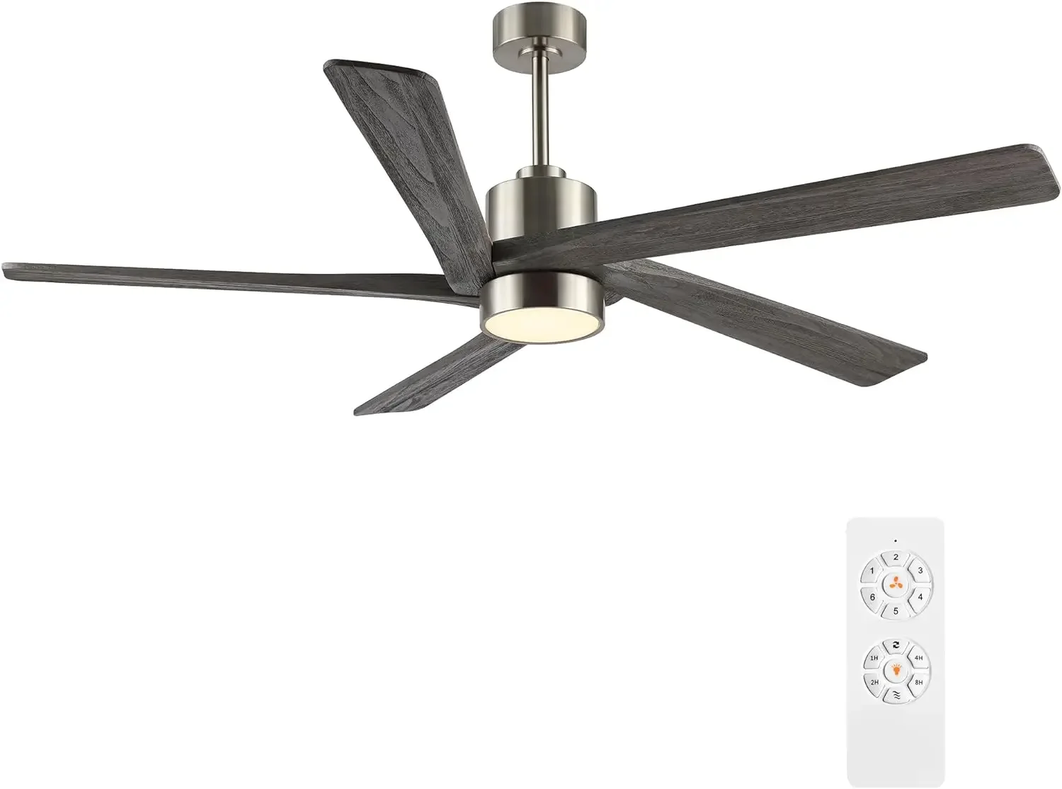 

Ceiling Fan with Lights and 3 Downrods, 5 Reversible Carved Wood Blades, 6-Speed Noiseless DC Motor,ETL Listed