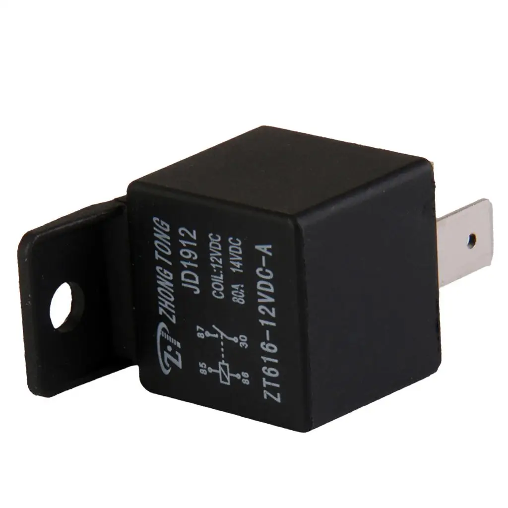 SPST Relay DC 12V 80A 4 Pin Large Capacity Automotive Auxiliary Relay for Car Polarity Change Ignition and Lighting