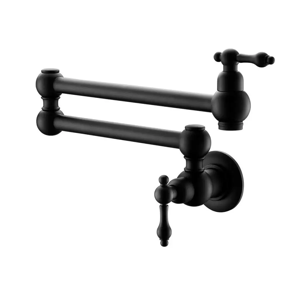 

Pot Filler Faucet Wall Mount,with Double Joint Swing Arms Matte Black