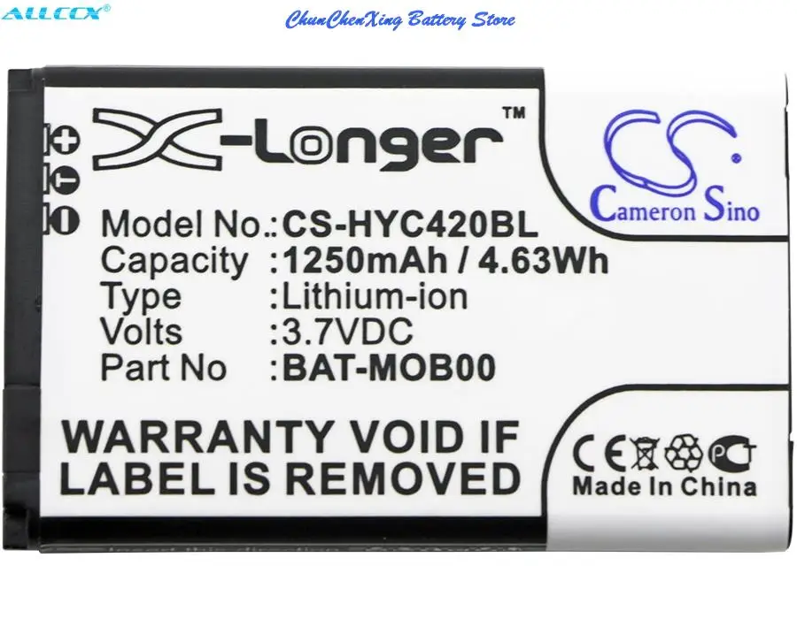 1250mAh Battery BAT-MOB00 for Honeywell Captuvo 70e, 75e, SL22, SL22 Sled,  SL42, SL62