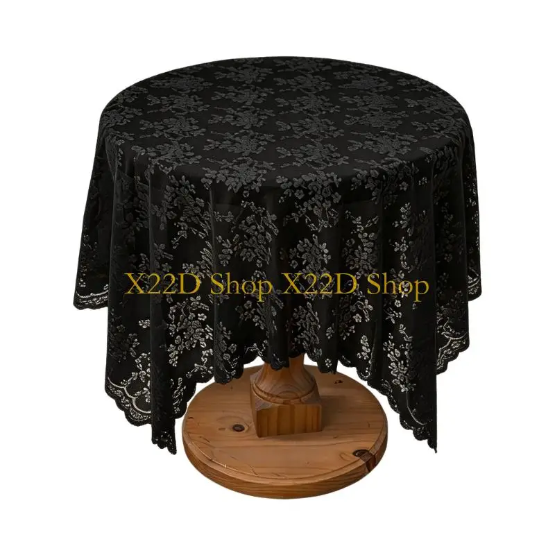 X22D Floral Lace Tablecloth Polyester Materials 3 Size Addition For French Themed Decorations