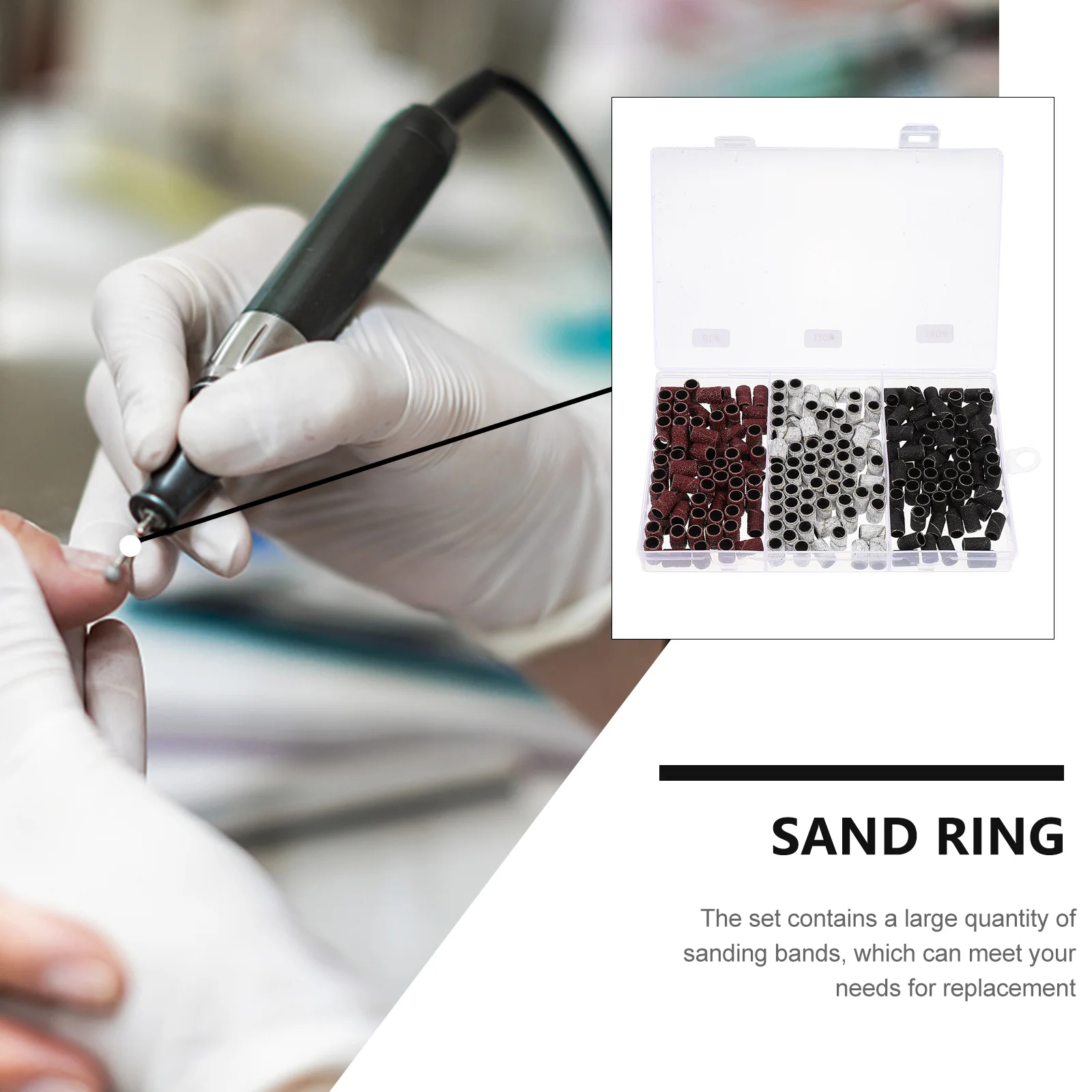 210 قطعة مانيكير الرمال الدائري دائم مسمار تلميع رئيس لطحن الأظافر الطبيعية إزالة الجلد الميت مانيكير أداة تجليخ #5