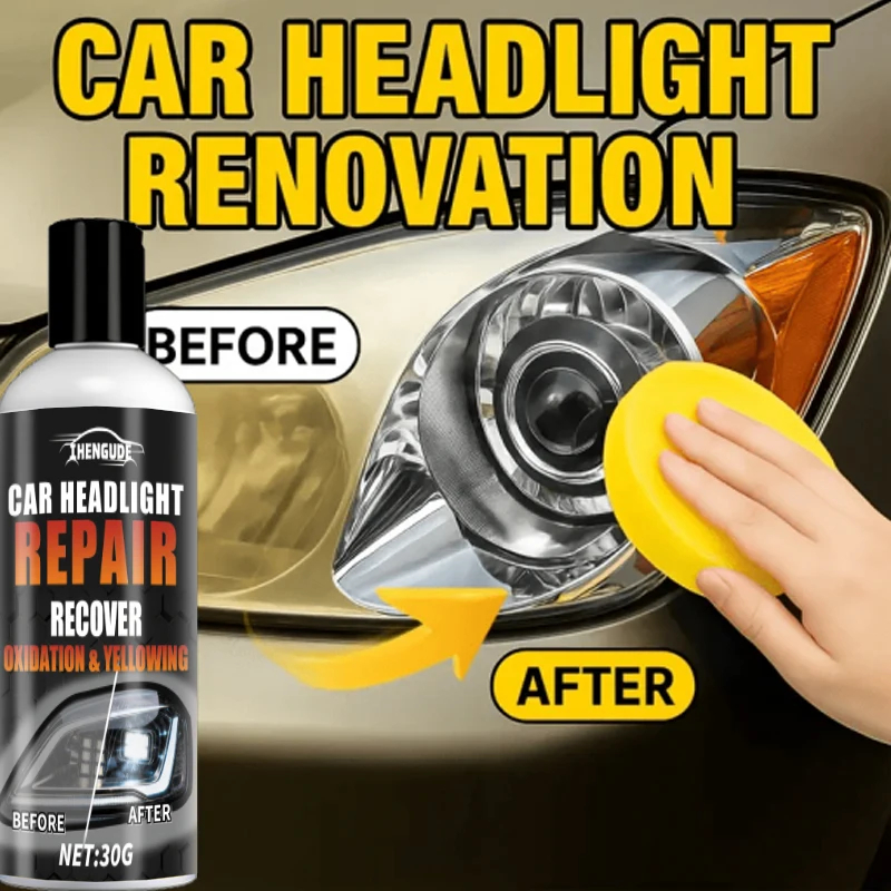 

Car Headlight Repair Kit, Quickly Solves Problems of Aging, Scratches, and Yellowing – Easy DIY Operation Restores over 90% of Brightness