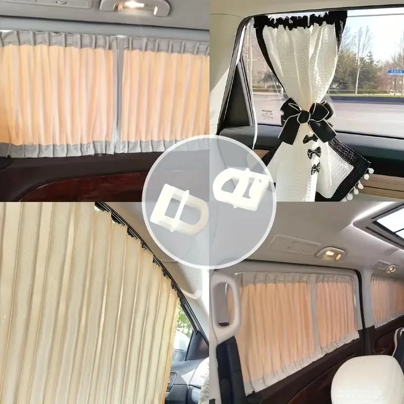 40pcs Modern Plastic Car Curtain Clips - Vehicle Track Slider Accessories Lift Ring Hooks Interior Accessories