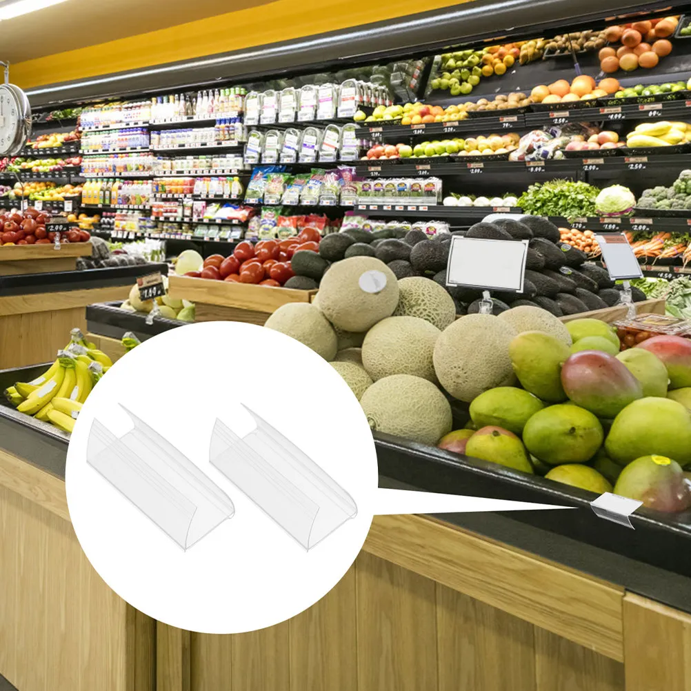 20Pcs Price Tag Holder Wear-Resistant PVC Price Display Stand Shelf Label Holder for Supermarket Store Use Shelf Labels