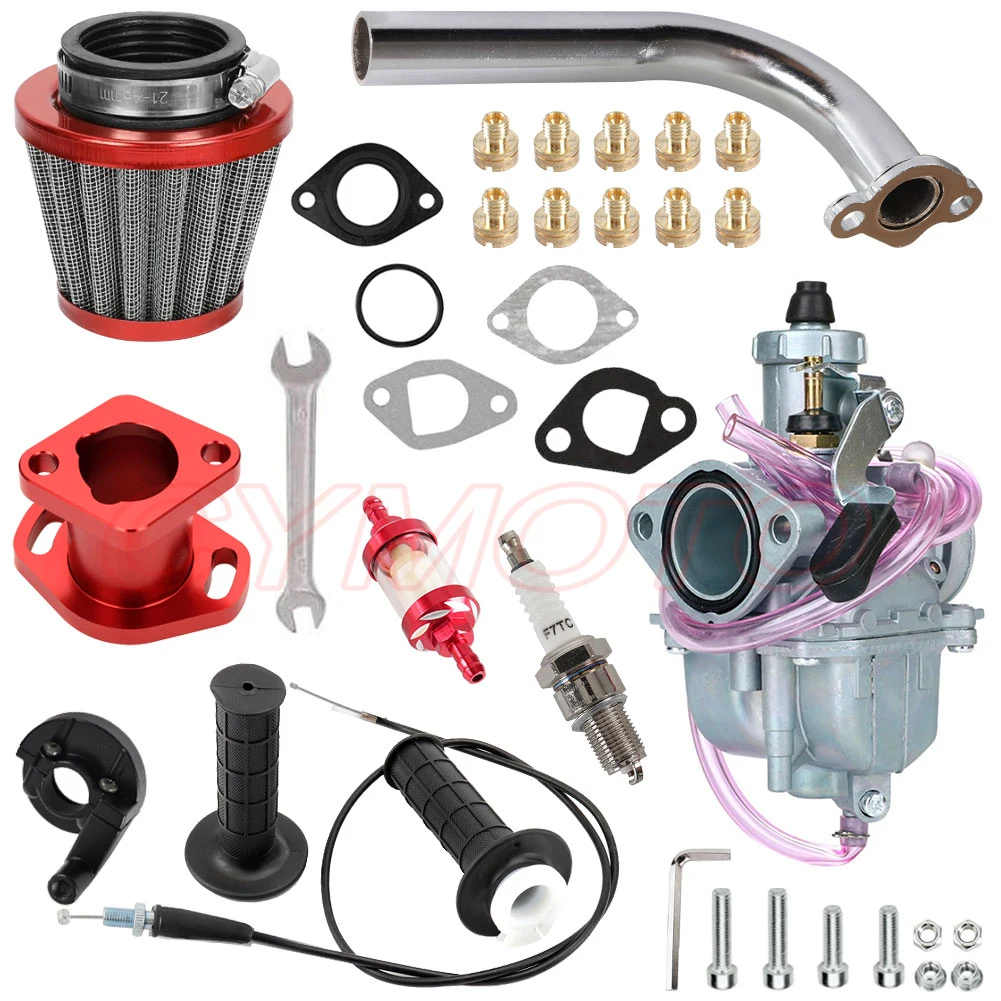 

VM22 Carburetor With Intake Manifold Exhaust Pipe Muffler Kit For Predator 212cc GX160 GX200 6.5hp Go Kart 196cc CT200U KT196