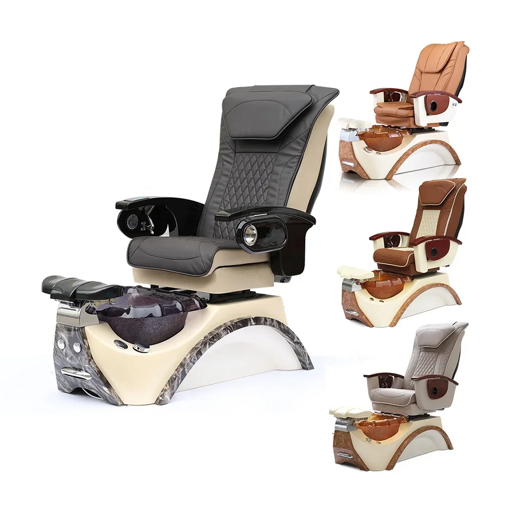 Modern Luxury Beauty Nail Salon Furniture Pipeless Whirlpool Foot Spa Electric Massage Pedicure Chair