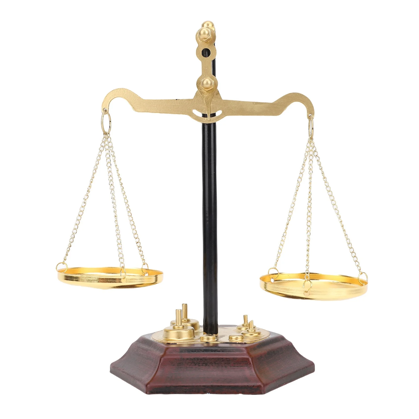 Vintage Balance Scale Sculpture Ornament Antique Weight Balancing Scale Decoration for Foyer Living Room Office Desktop Brown