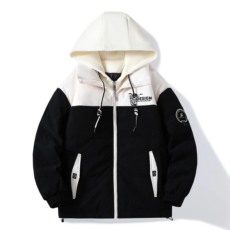 

Утепленное белое пуховое пальто с капюшоном, модное, стильное, теплое, из полиэфирного волокна, с длинными рукавами, для зимы и повседневной носки