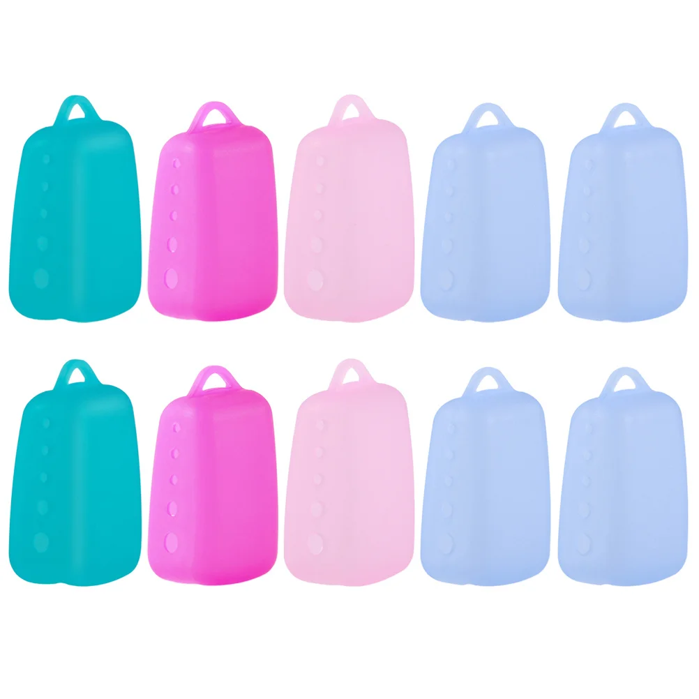 10 قطع من أغطية حماية لفرشاة الأسنان بتصميم مجوف يسمح بمرور الهواء للسفر والأنشطة الخارجية ومحمولة ومريحة بلون عشوائي #3