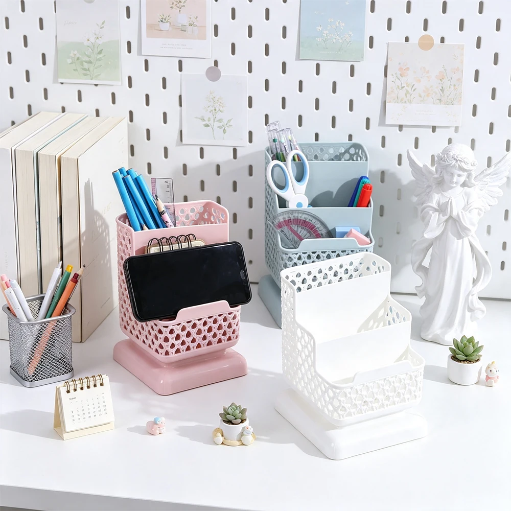 Desktop plastic jewelry storage box with three layers. Suitable for storing bracelets, handbags, office stationery and has multi