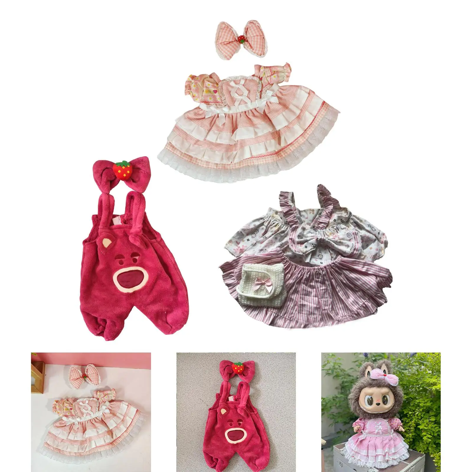 Girl Doll Clothes Suit Doll Clothing Soft Pendant Doll for Little Girls Cute Pendant Doll Outfits Dress up for 22.83inch Doll