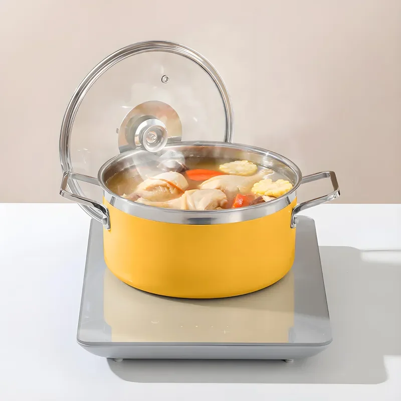 Yellow Ceramic Insert Soup Warmer Non Electric Self Service Food Insulation Pot Desktop Server for Hotel Catering Buffet Use