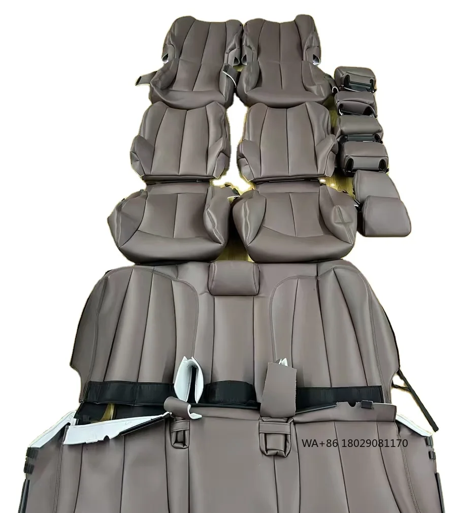 

Custom Light Brown Nappa Leather Full Replacement Car Seat Cover for 2012 Buick GL8