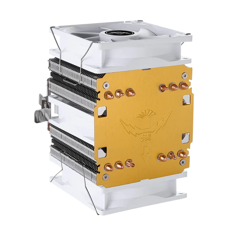 QiuzAim Twin Towers Radiator 4/6 Heat Pipe Cooler Fan Efficient Air-Cooled Compatible LGA115X 1200 1700 2011 2066 X99 E5 AM4 AM5