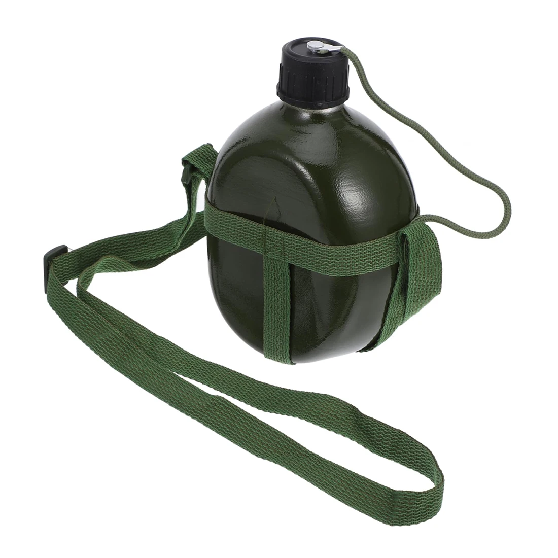 1/3L  Aluminium Chinese PLA Type 87 Water Canteen With Nylon Belt Portable Hiking Camping Outdoor Water Bottle 87 Canteen Kettle