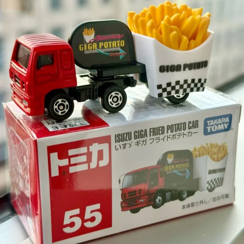 TOMY No.054 Hamburger French Fry Cake Donut Transport Truck Car Die Casting Static Alloy Car Mode Collection Display Toys Gift