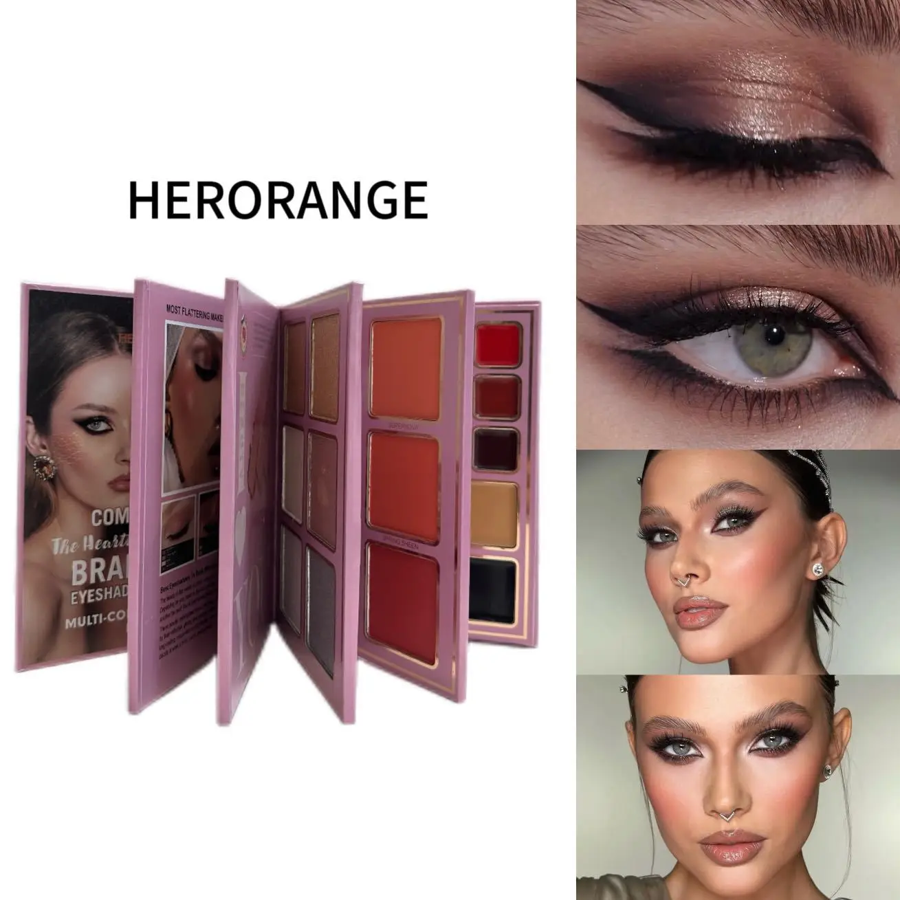 북 스타일 78색 메이크업 팔레트 - 쉬머 & 매트 아이섀도우, 하이라이터 & 컨투어, 올인원 전문가용 키트