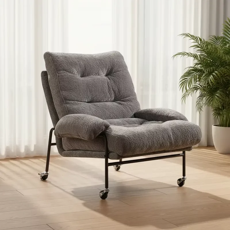 Modern High Back Wing Chair Soft Velvet Single Sofa Living Room Decorative Leisure Armchair Comfortable Upholstered Seat