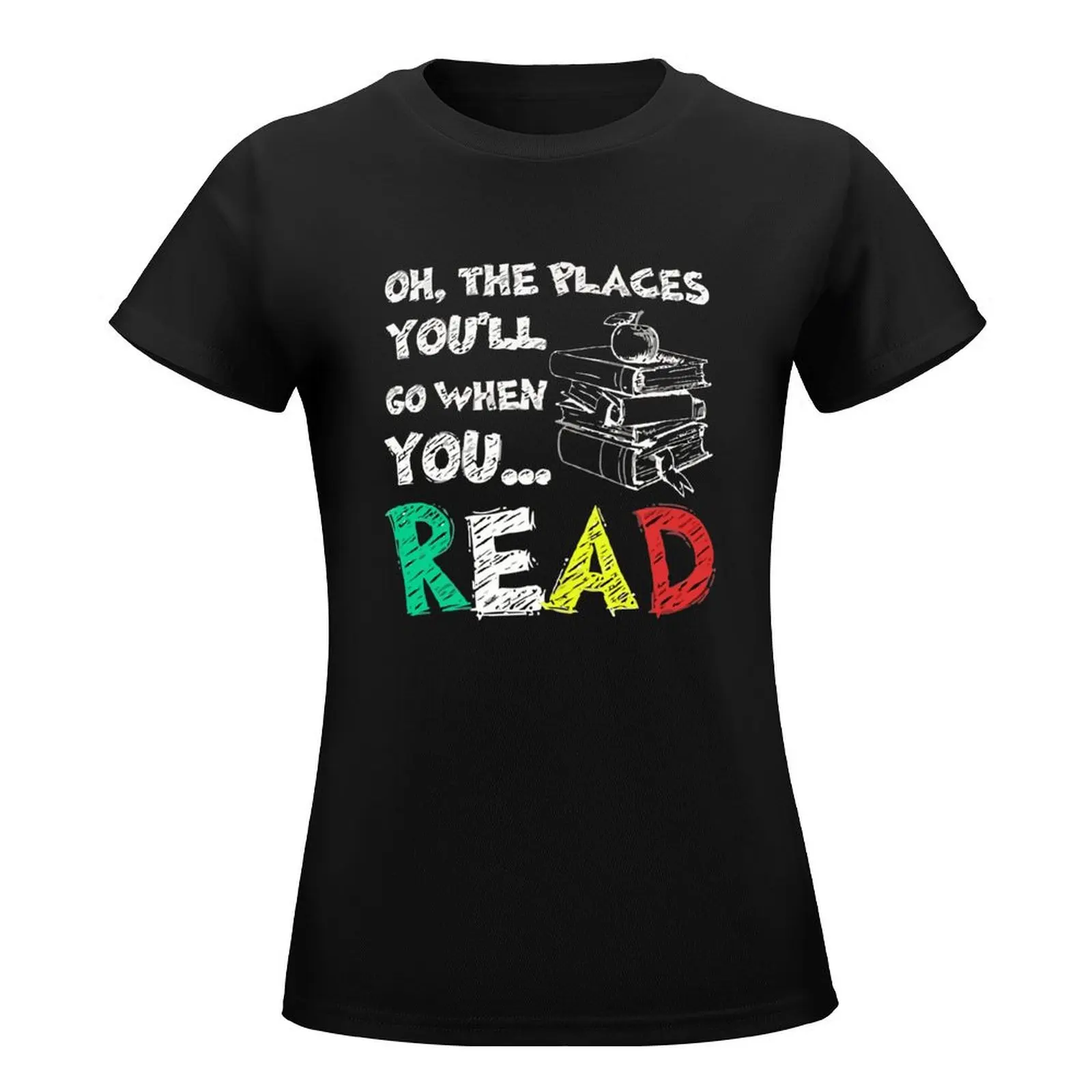 Lucky to be a Reading Teacher T-Shirt oversized cute clothes Female clothing anime clothes cotton t shirts Women