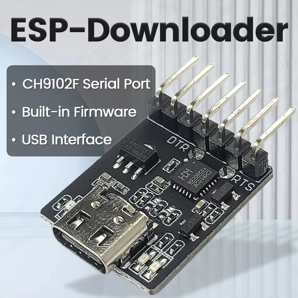 CH9102F CP2104 Downloader Module Chip Program Burning for ESP32 MINI TYPE-C USB to UART RS232 RS485 Serial Port Download 7Pin