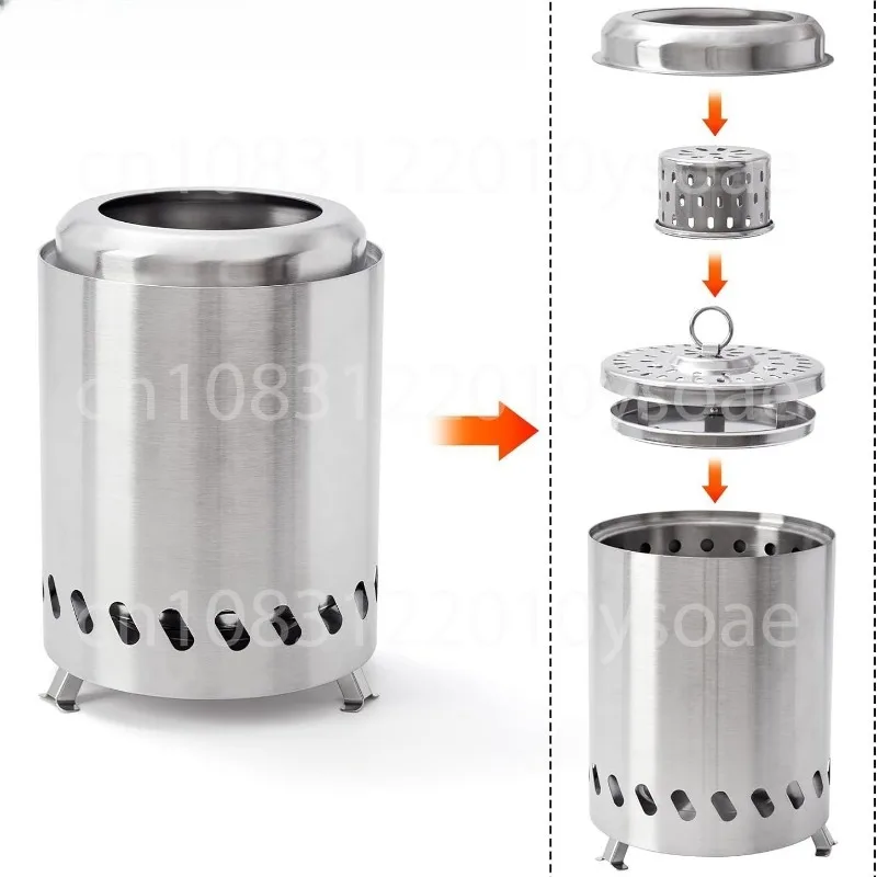 four-cylindrique-en-acier-inoxydable-bureau