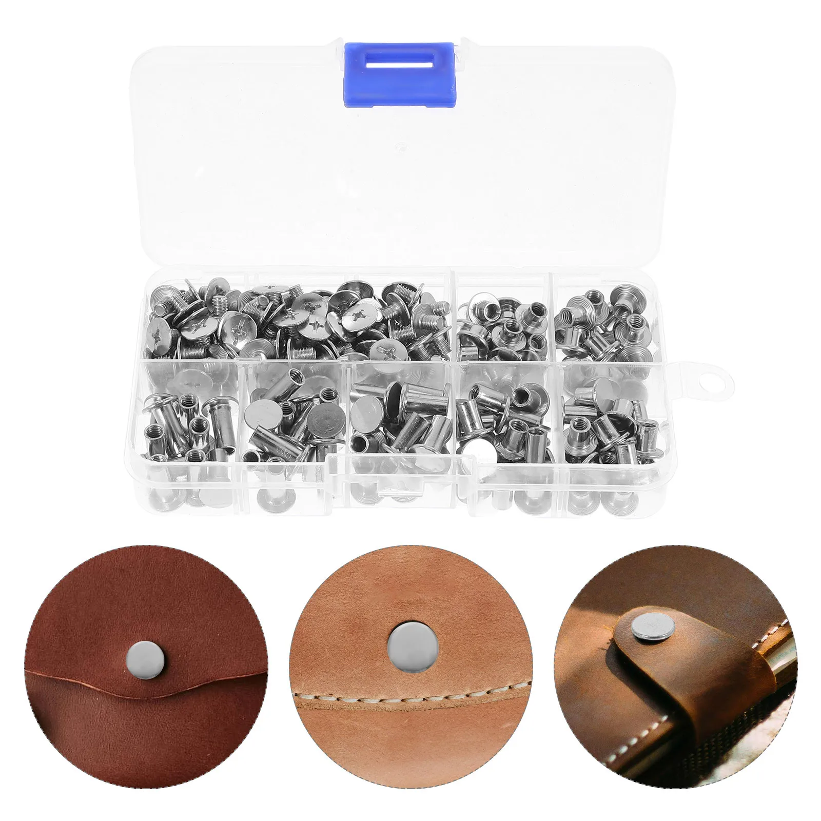 

120Sets Binding Screws Rivets Round Head Metal Carbon Steel for DIY Crafting Photo Album Fasteners