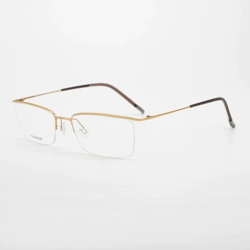 Belight البصرية مربع الشكل خفيفة للغاية الكلاسيكية نصف بدون شفة تصميم الرجال النساء التيتانيوم النظارات إطار مشهد 5502