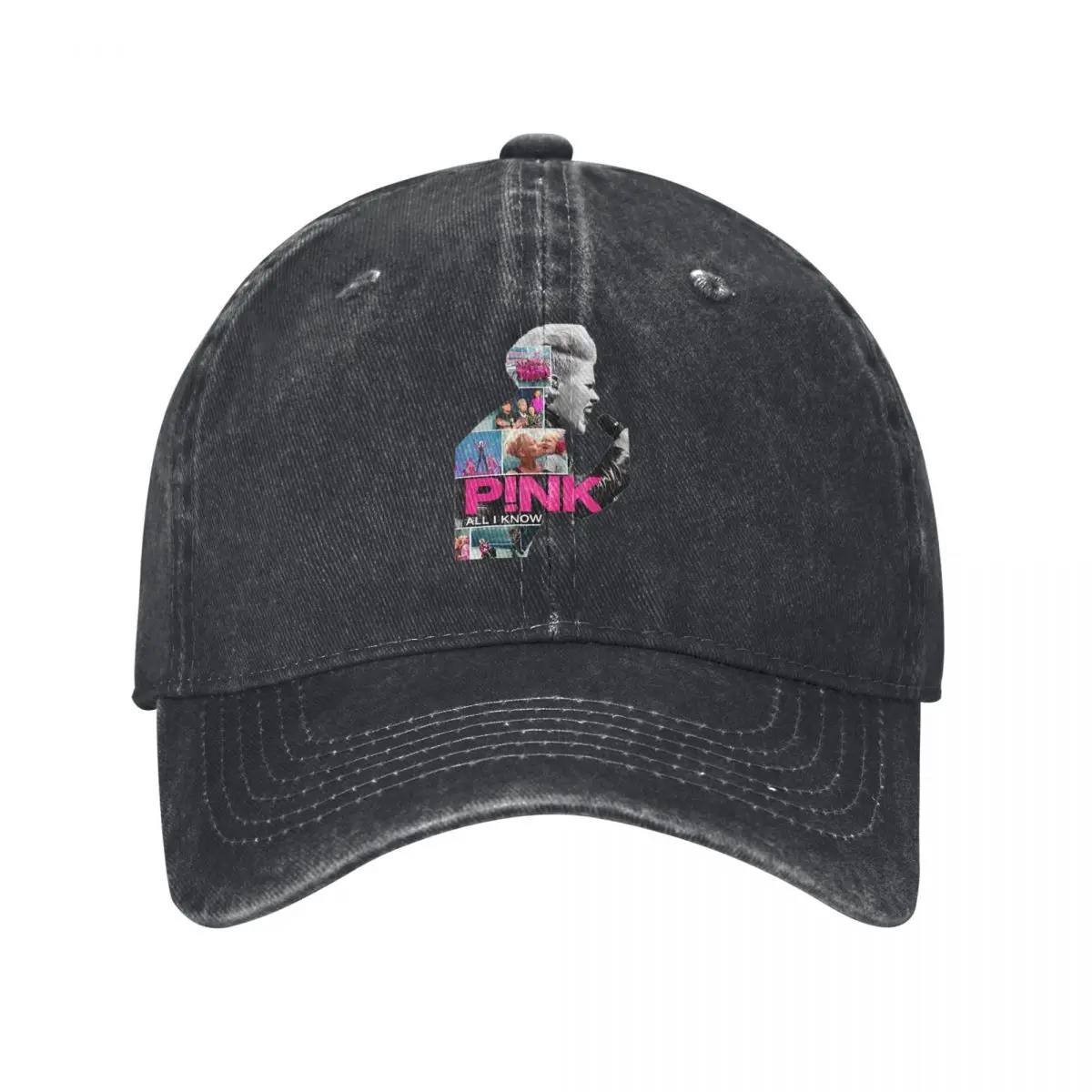 

Alecia Moore P!nk 2024 Tour Unisex Baseball Cap Pink Singer Distressed Denim Washed Caps Hat Casual Outdoor Summer Sun Cap