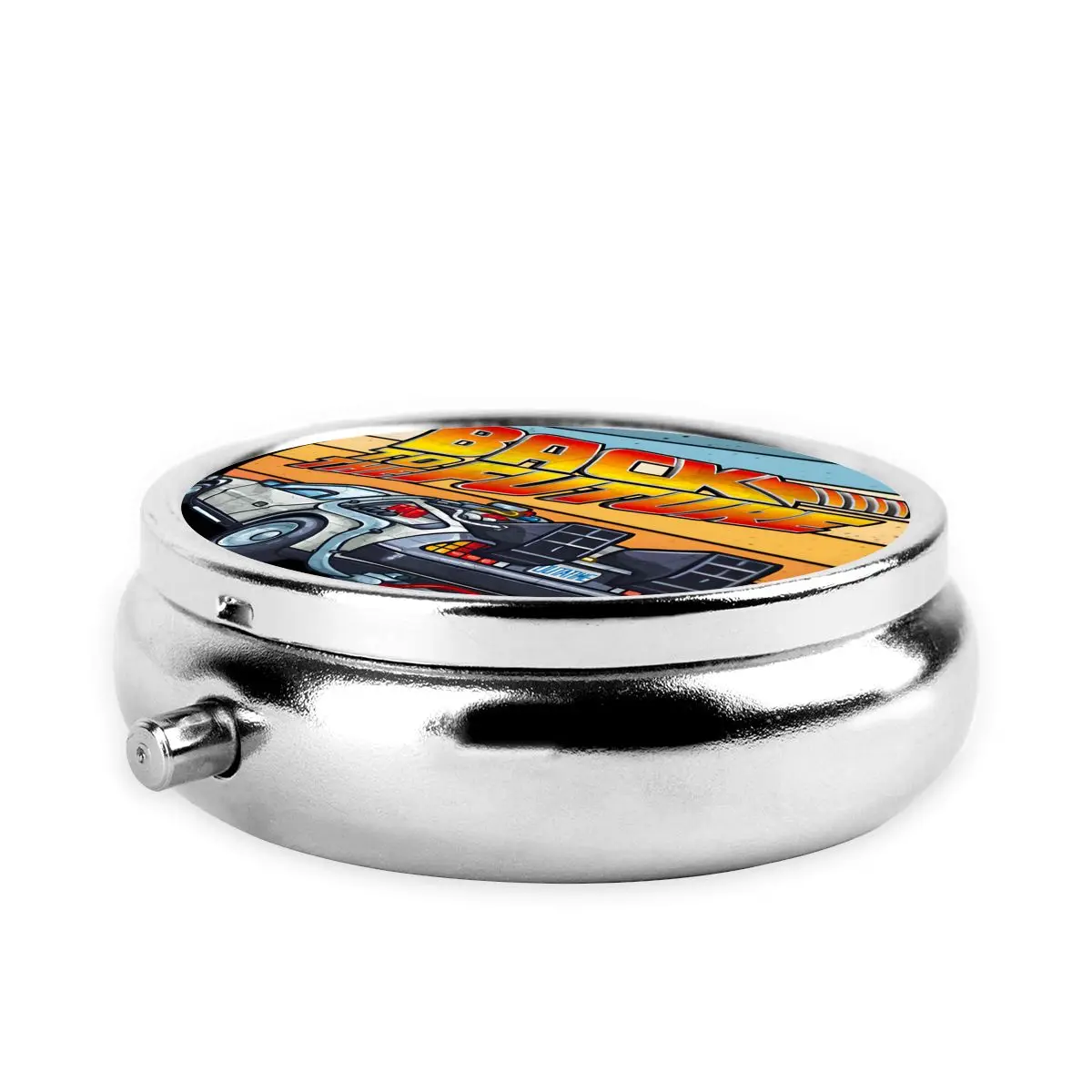 العودة إلى المستقبل حافظة حبوب منع الحمل الصغيرة المحمولة للجيوب الخيال العلمي الكوميدي فيلم الطب حقيبة للتخزين صندوق حبوب منع الحمل للسفر