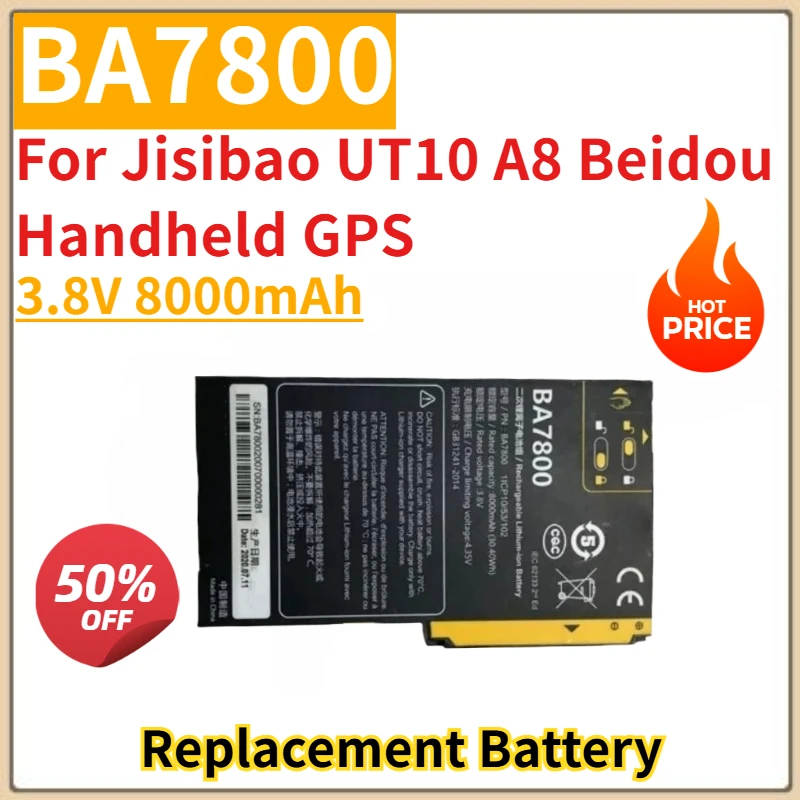 

New Replacement Battery BA7800 3.8V 8000mAh 30.40Wh for Jisibao UT10 A8 Beidou Handheld GPS Batteries