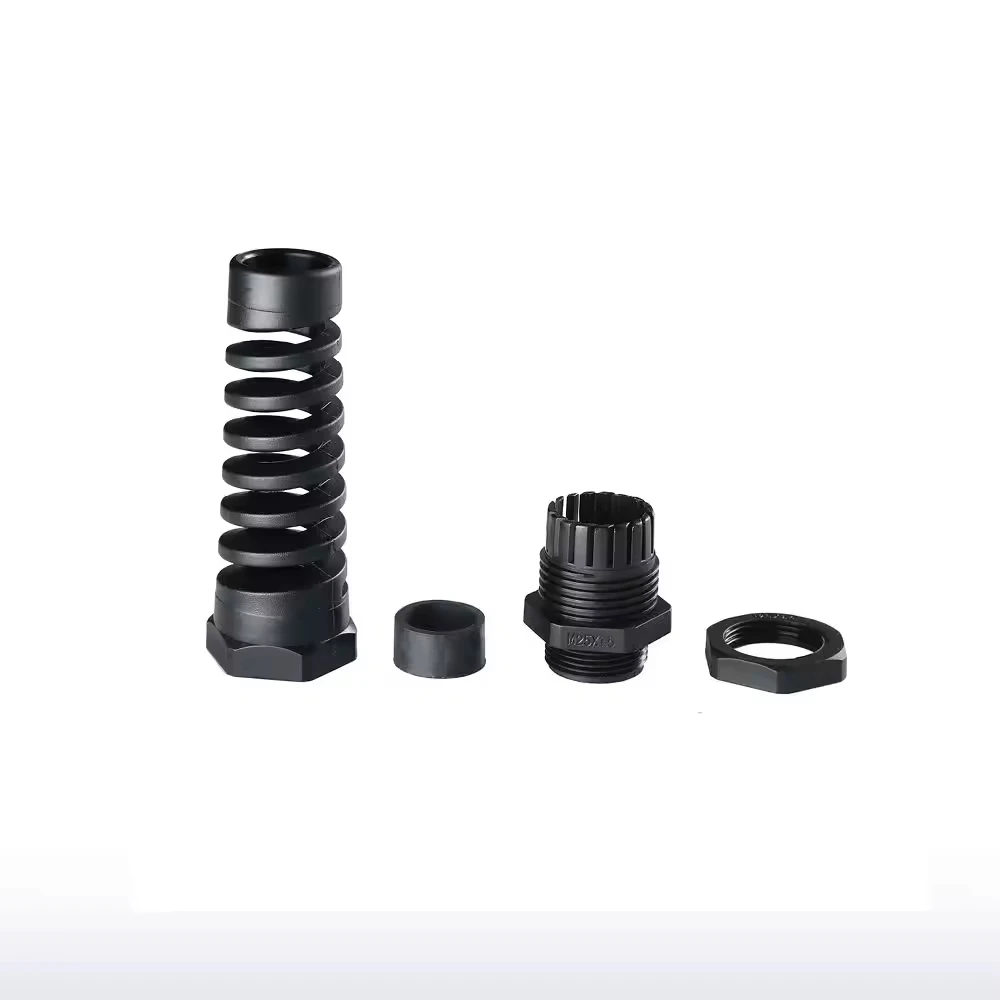 5PCS Waterproof Anti-bending Cable Gland M25 Plastic Joint Nylon PA66 Torsion-proof Glands Seal Joint Connector