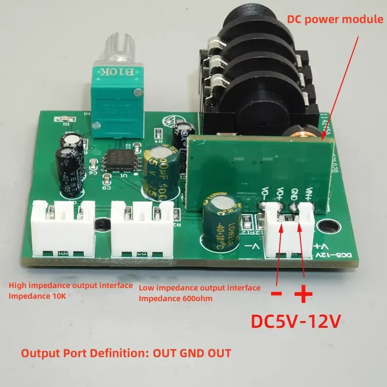 GHXAMP 6.5mm Dynamic Microphone Capacitor amplifier Preamplifier Mic Pickup Small Signal Amplification Circuit Module DC5V-12V