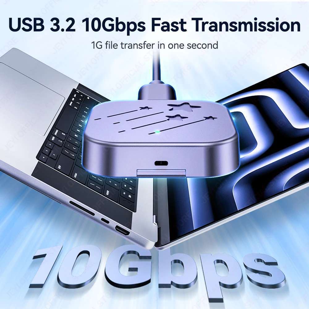 JEYI NVMe M.2 2230 SSD Enclosure（RTL9210）USB 3.2 10Gbps External Hard Drive Case Support 4TB for NVMe PCIe SSD Portable