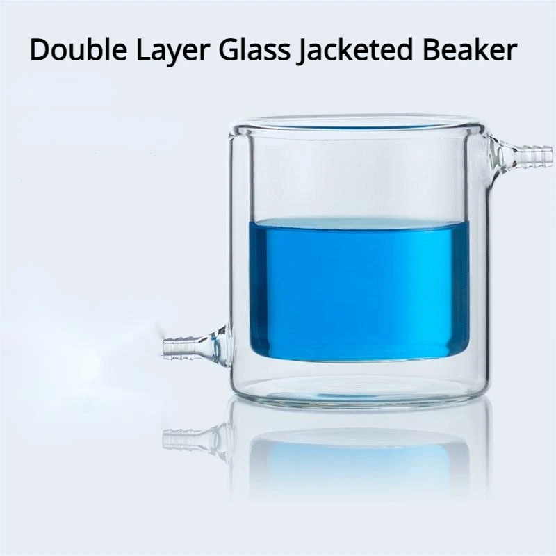 

1pc 50ml- 2000ml Thicken Double Layer Glass Jacketed Beaker Reaction Flask Reactor Vessel Tank Laboratory Jacket Beaker