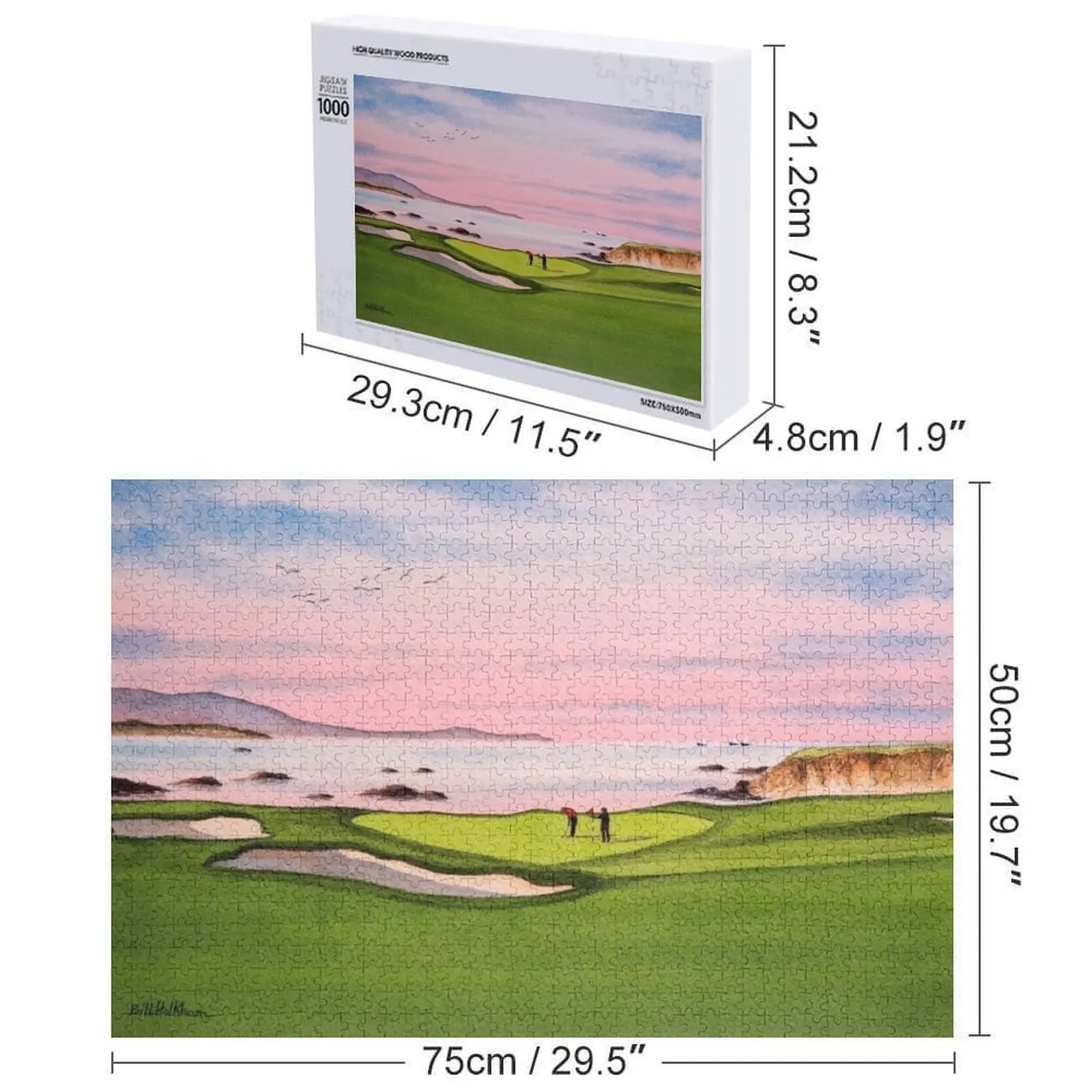 Puzzle z 8. otworem na placie Pebble Beach, spersonalizowane zabawki, niestandardowe zabawki dla dzieci, puzzle ze zwierzętami