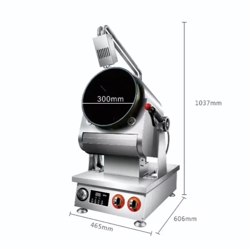 Korean Style Gas Top Fire Fried Meat Fried Rice Noodles Stir Fry Machine Commercial Grade SUS304 Rotary Drum Cook Robot Dual