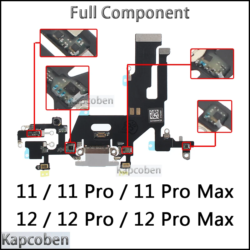 USB Port Charger Dock Connector Mic Cable for IPhone 11 12 Pro Max 11P 11PM 12P 12PM Dock Charging Board Flex Module